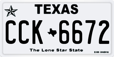 TX license plate CCK6672