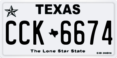 TX license plate CCK6674
