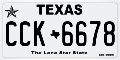 TX license plate CCK6678