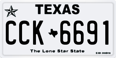 TX license plate CCK6691