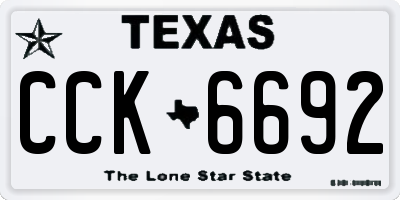 TX license plate CCK6692