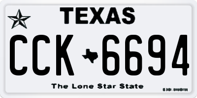 TX license plate CCK6694