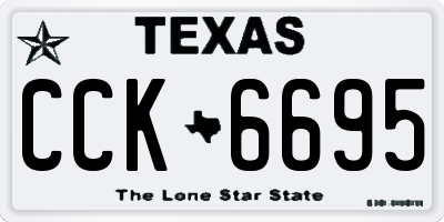 TX license plate CCK6695