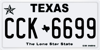 TX license plate CCK6699