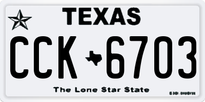 TX license plate CCK6703