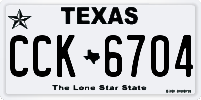 TX license plate CCK6704