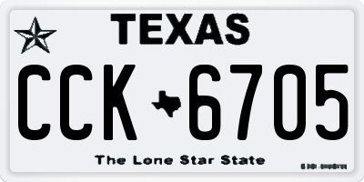 TX license plate CCK6705
