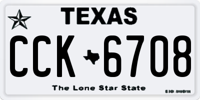 TX license plate CCK6708