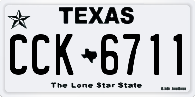 TX license plate CCK6711