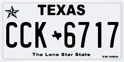 TX license plate CCK6717