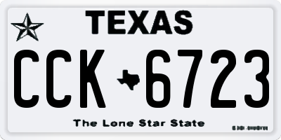 TX license plate CCK6723