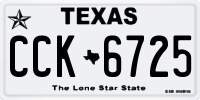 TX license plate CCK6725
