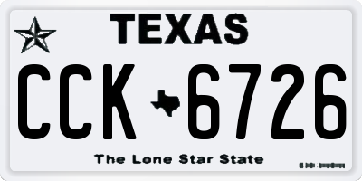 TX license plate CCK6726