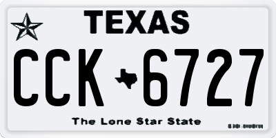 TX license plate CCK6727