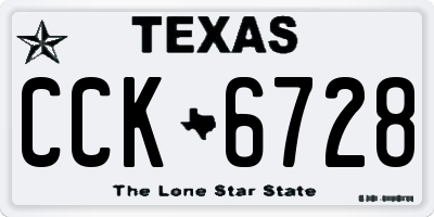 TX license plate CCK6728