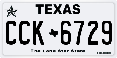 TX license plate CCK6729