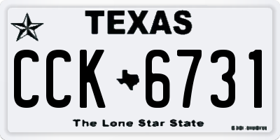 TX license plate CCK6731