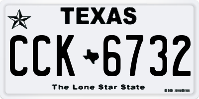 TX license plate CCK6732