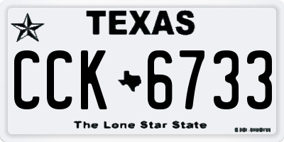 TX license plate CCK6733