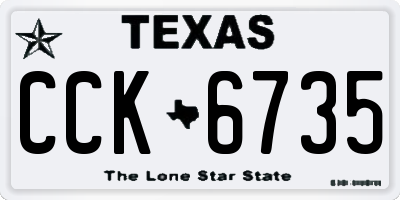 TX license plate CCK6735