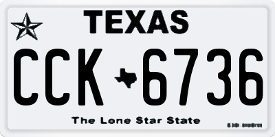TX license plate CCK6736