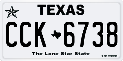 TX license plate CCK6738