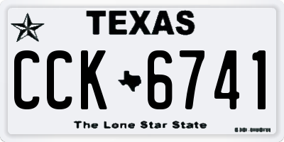 TX license plate CCK6741