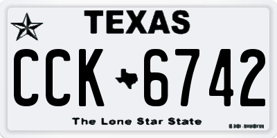 TX license plate CCK6742