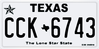 TX license plate CCK6743