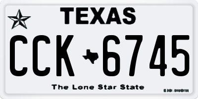 TX license plate CCK6745