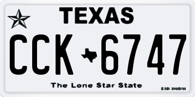 TX license plate CCK6747