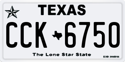 TX license plate CCK6750