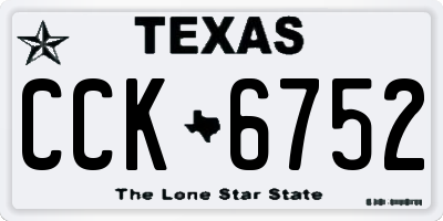 TX license plate CCK6752