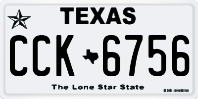TX license plate CCK6756