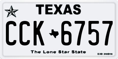 TX license plate CCK6757