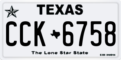 TX license plate CCK6758