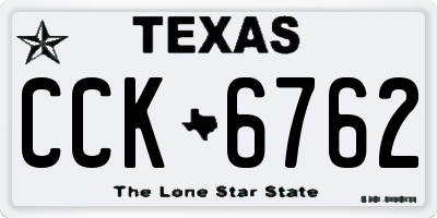 TX license plate CCK6762