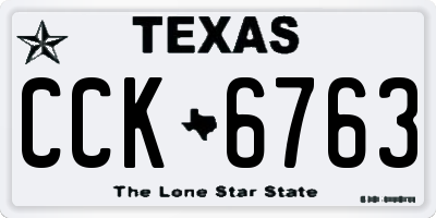 TX license plate CCK6763