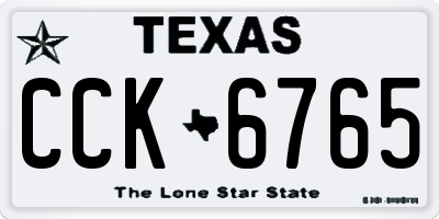 TX license plate CCK6765