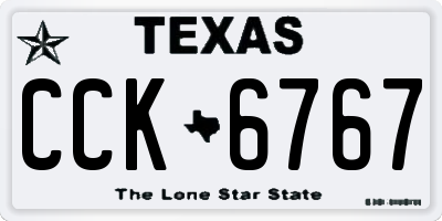 TX license plate CCK6767