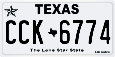 TX license plate CCK6774