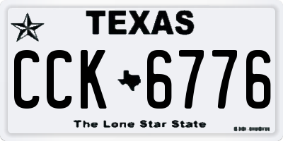 TX license plate CCK6776