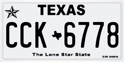 TX license plate CCK6778