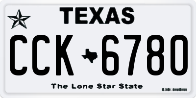 TX license plate CCK6780