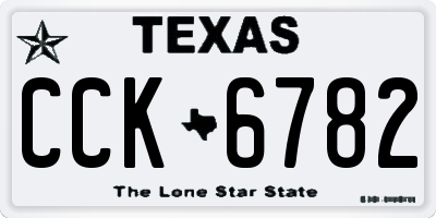TX license plate CCK6782