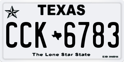 TX license plate CCK6783