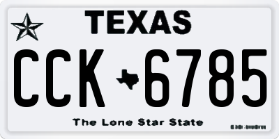 TX license plate CCK6785