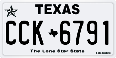 TX license plate CCK6791