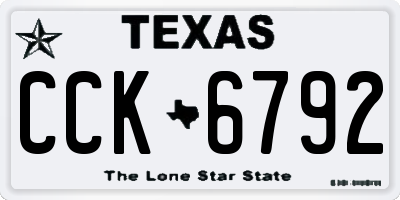 TX license plate CCK6792