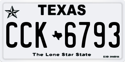 TX license plate CCK6793
